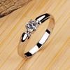 Single Round Cubic Zircon Rings for Women Engagement Wedding Band Accessories Simple Elegant Female Rings Fashion Jewelry