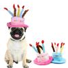 Cute Pets Dog Hat Colorful Candles Puppy Cats Cosplay Costume Headwear Adjustable Corduroy Dog Cats Birthday Caps