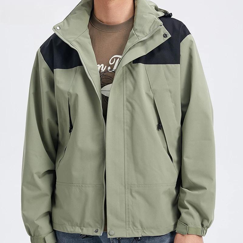 Мужская осенняя повседневная водонепроницаемая куртка для активного отдыха, модная ветровка с капюшоном, пальто для скалолазания, походов, кемпинга, унисекс, куртка на молнии