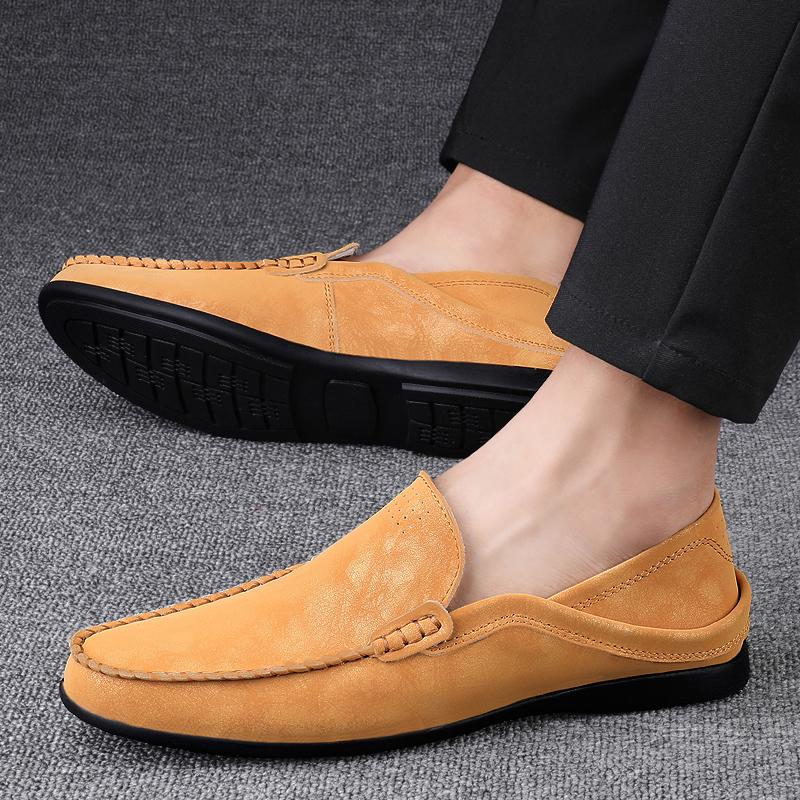 Обувь из коровьей кожи. Мужские лоферы. Удобная повседневная обувь. Мужская обувь для вождения. Мокасины. Мужская обувь на плоской подошве.