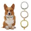 Pet Necklace Crisp Bell Shiny Plastic Cat Dog Golden Chain Necklace Collar Daily Wear