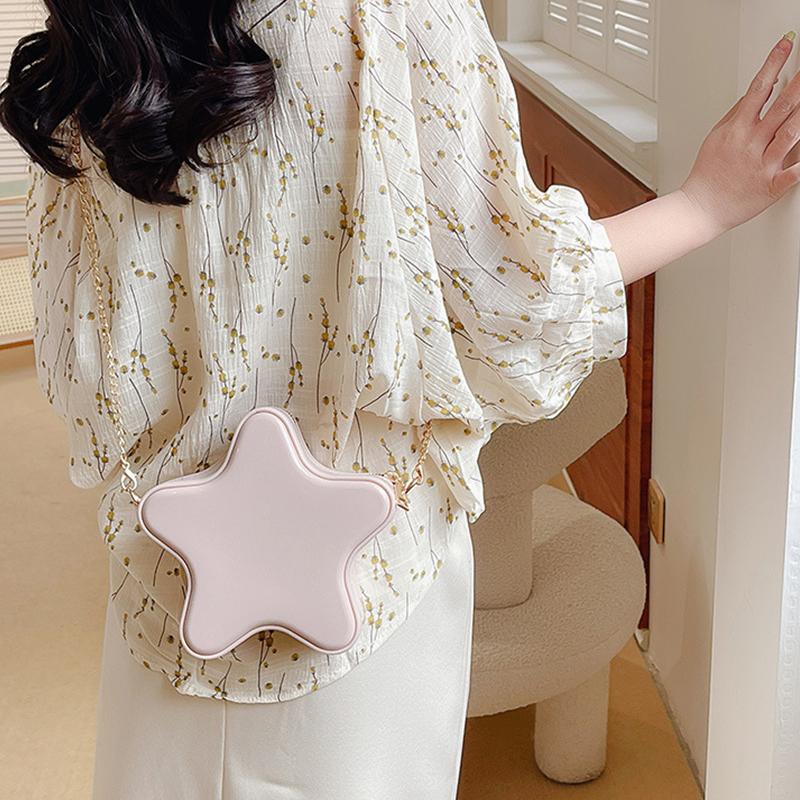 Yogodlns Милая женская мини-сумка через плечо ярких цветов в форме звезды, летняя забавная сумка на цепочке для девочек, детский гель-клатч, сумка