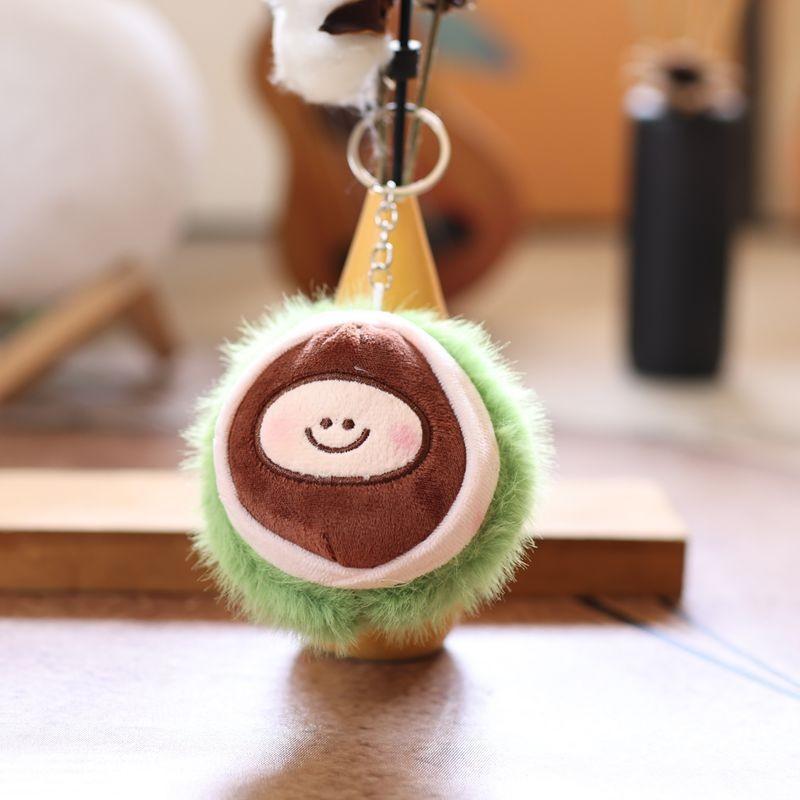 Chestnut Adorable Chinese Plush Keychain Charm Key Loop Bag Doll Decoration