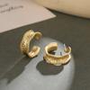 Простые креативные преувеличенные полые золотые геометрические серьги в стиле ретро, ​​женские индивидуальные геометрические серьги для девочек