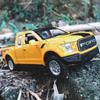 1:32-масштабная модель автомобиля пикап Ford Raptor F150, литой игрушечный автомобиль с откидным механизмом со звуком и светом для детей, мальчиков и девочек, металлический корпус