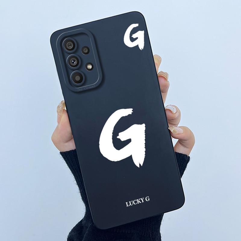 For Samsung Galaxy A33 A53 A73 5G 2022 Cover Case Initial Letter Silicone Soft Phone Bumper for Samsung SM-A336B A536B Casing