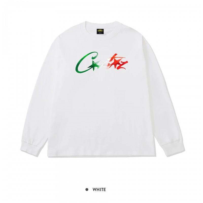 Corteiz Graphic Print Long Sleeve T-Shirt Men Streetwear Vintage Loose Fit Casual Tee