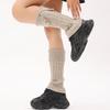 Autumn Winter Vintage Twist Design Button Cuffed Leg Warmers Anti-slip Versatile Slouchy Socks Knitted Leg Warmers for Women