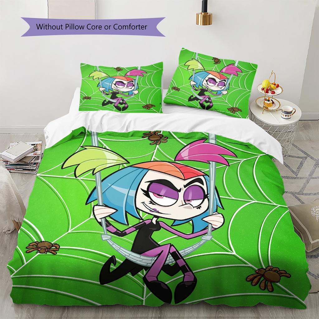 Little Bug Girl Pattern Bedding Quilt Set Home Decoration Gift (1 * duvet cover + 2 * pillowcase without core)