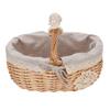 Wicker Picnic Basket with Removable Liner Hand Woven Empty Picnic Hamper Basket with Handle for