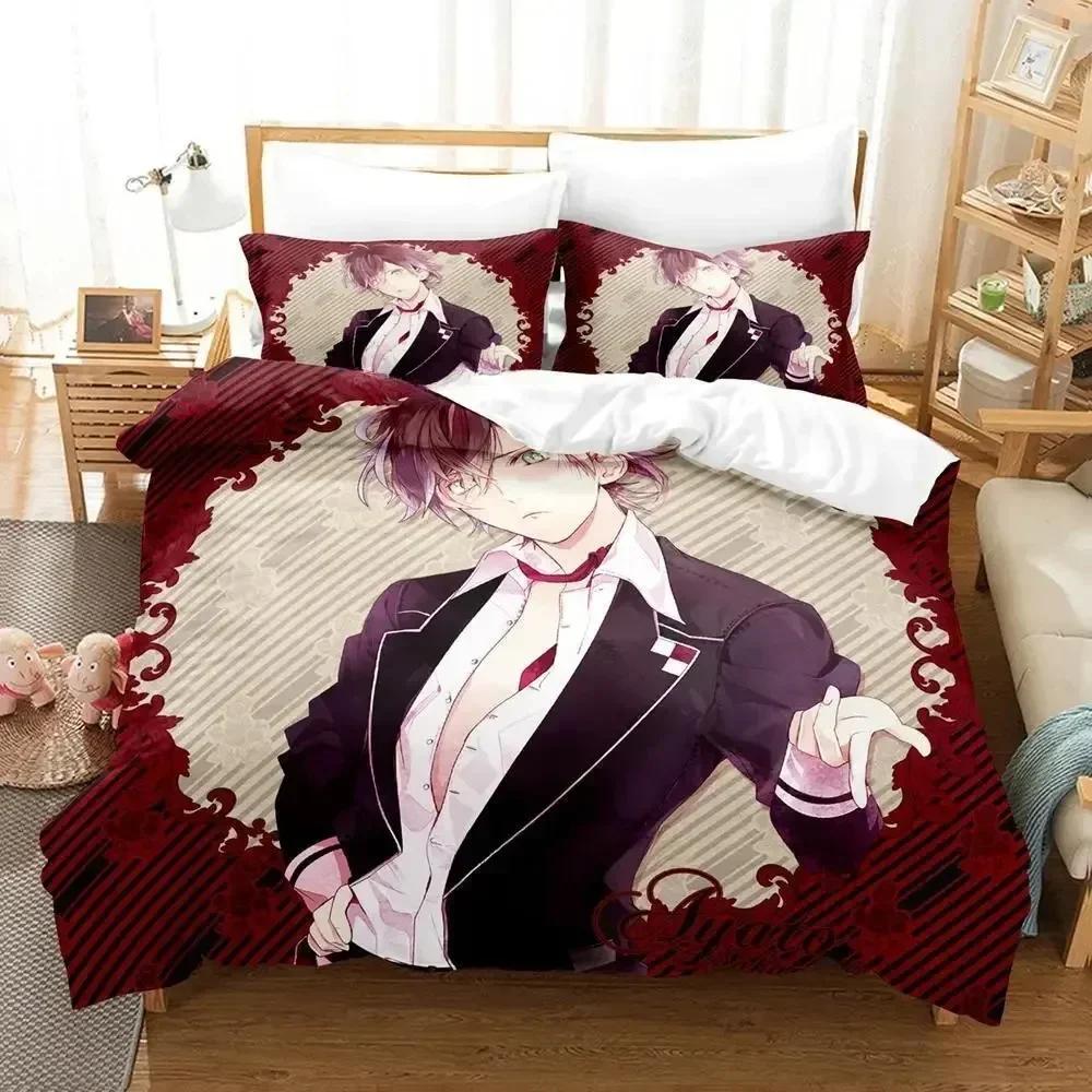 Новый Постельный Комплект Diabolik Lovers с Принтом, с Наволочкой, Пододеяльник, Мягкое Постельное Белье Размера Квин/Кинг, для Дома, для Взрослых, для Детской Спальни