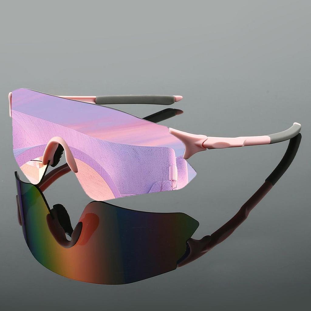 Oversized Sports Sunglasses Men Punk Mirror Lens Wrapped Round Anti UV Glasses for Outdoor Riding Skiing Trendy Shades
