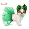 Улица. Комплект из сетчатой юбки для собак на День Патрика, юбка-пачка для девочек на Марди Гра и блестящая повязка на голову в виде щенка, принцессы, костюм для переодевания