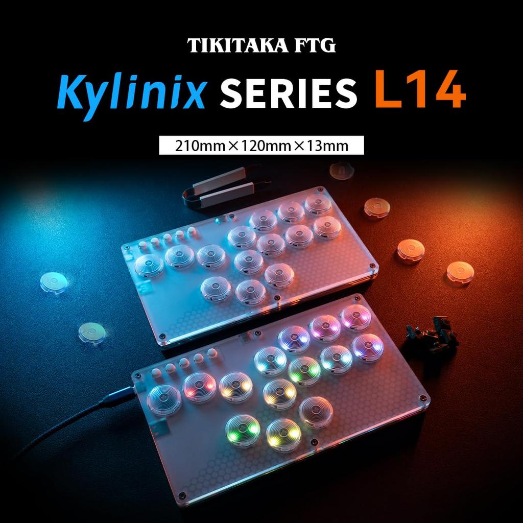 TIKITAKA FTG Kylinix series L14 Ghost shaft equipped leverless arcade stick Leverless Low profile all buttons for PS3 Top plate customization template