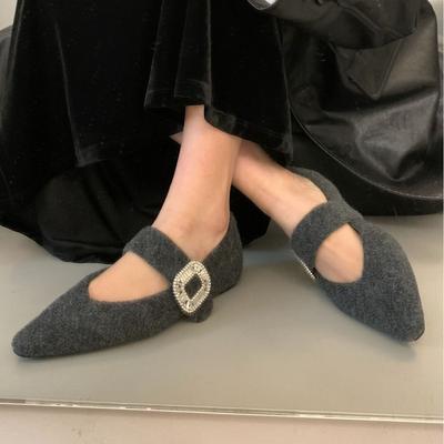 2025 весна и осень новая мода универсальные скрытые каблуки ретро Мэри Джейн Мао Мао туфли женская обувь носить Doudou обувь