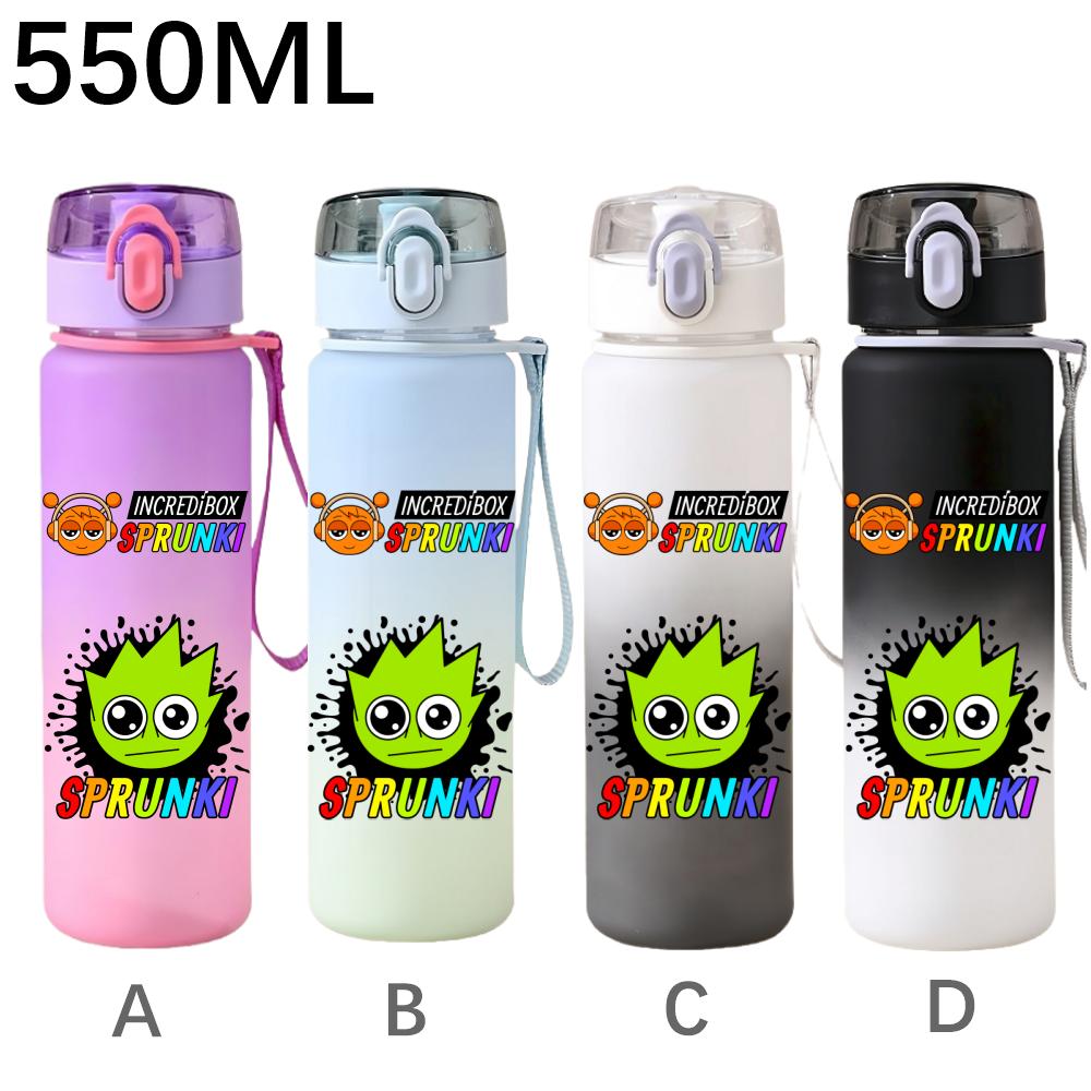 High Quality 550ml Game Sprunki Gradient Sports Water Bottle Cartoon Leak-proof Portable Drinking Bottles Outdoors Sports Fitness Water Cup