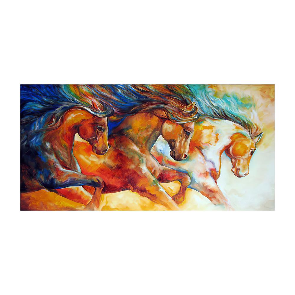 Modern Galloping Horses Landscape Canvas Painting Posters and Prints Wall Art Picture for Living Office Room Bedroom Home Decorating