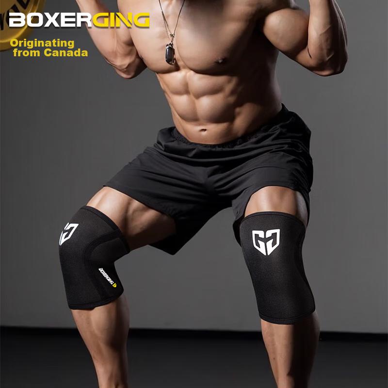GINGPAI SPORT Фитнес-наколенник для приседаний, тяжелоатлетов, силовых тренировок, профессиональная поддержка колена для спорта и суставов, черный, размер M