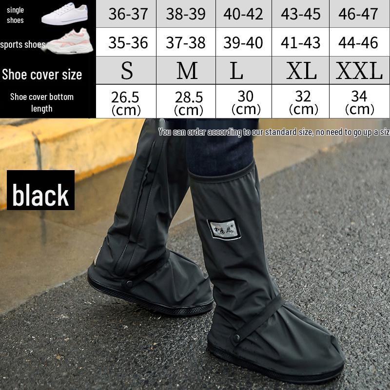 Мужские и женские водонепроницаемые нескользящие бахилы от дождя - Утолщенные, износостойкие, высокие для езды в дождливую погоду