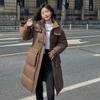 Down Cotton Coat Women's Bread Coat Winter Knee-length New Korean Style Loose Cotton Coat Long Cotton Jacket Thickened Hooded Jacket