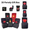 3D-печатная роза-шутка с сердцем из среднего пальца, Подарочная коробка-сюрприз, Забавная розыгрышная подарочная коробка