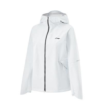 Li Ning Running Series Повседневная удобная ветровка с капюшоном на молнии Женская верхняя одежда Стандарт-белый AFDV044-2
