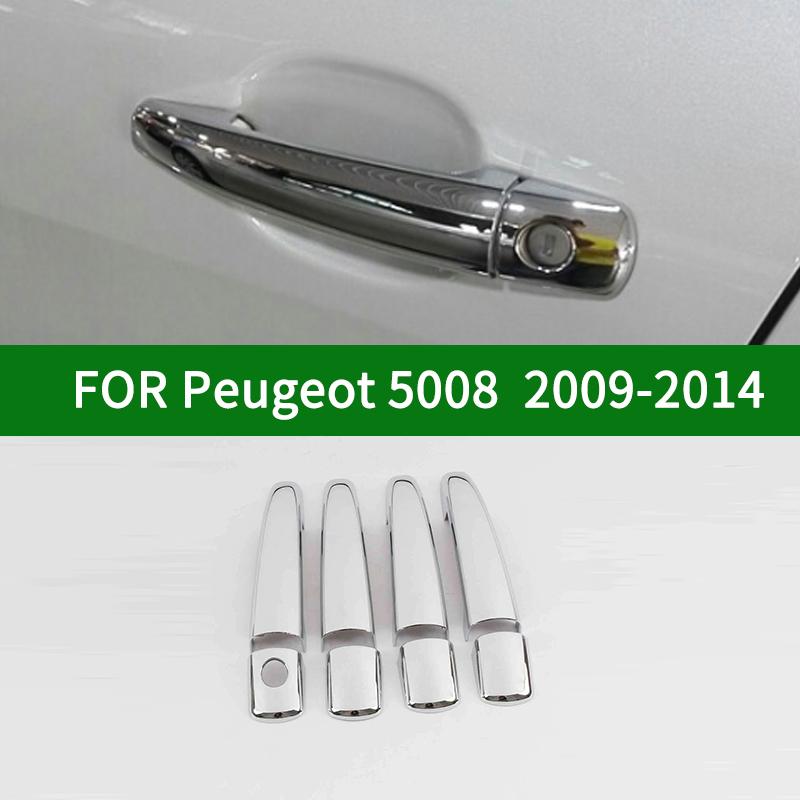 For Peugeot 5008 2009-2014 Accessory chrome silver car door handle covers trim 2010 2011 2012 2013