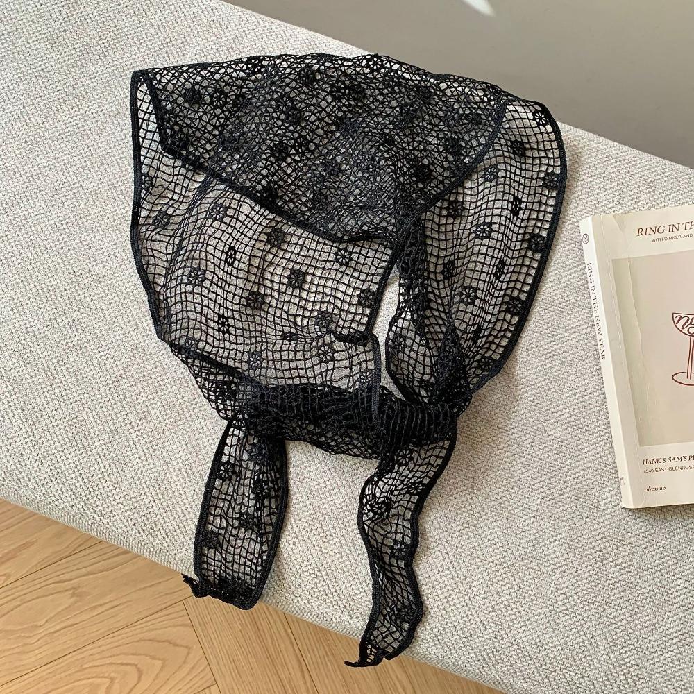 Embroidered Lace Headband Floral Printed Skirt Curtain Elegant Lace Triangle Scarf Ladies