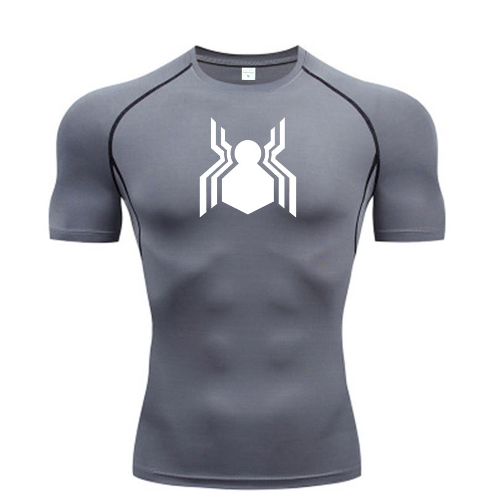 Spider Graphic Compression Shirts for Men Gym Workout Rash Guard Athletic Quick Dry Tshirts Tees Tops Undershirts Baselayers