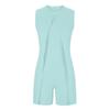 Женский повседневный однотонный комбинезон без рукавов с воротником-стойкой и застежкой-молнией сзади