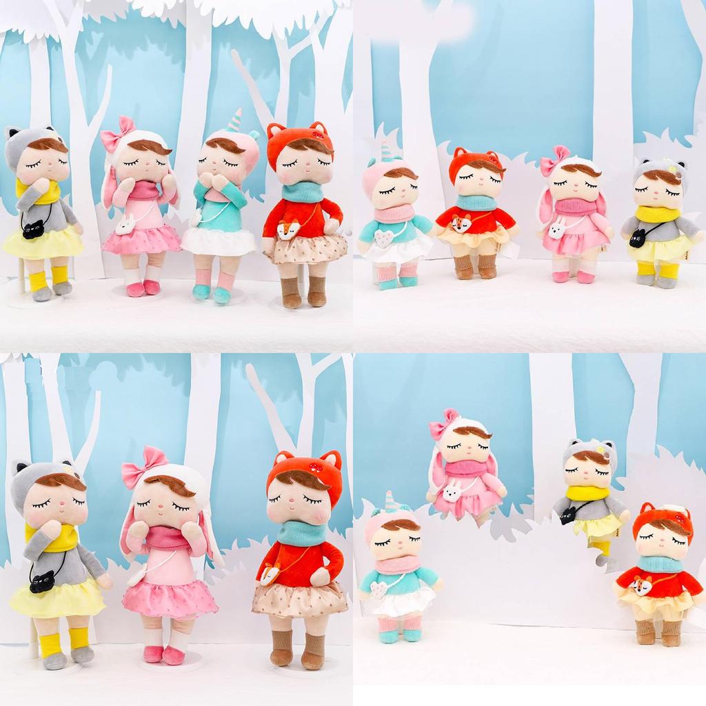 Adorable Metoo Plush Girl Doll Soft Short Plush Stuffed Toy With Pp Cotton Filling Cute Bag Pendant For Kids And Collectors