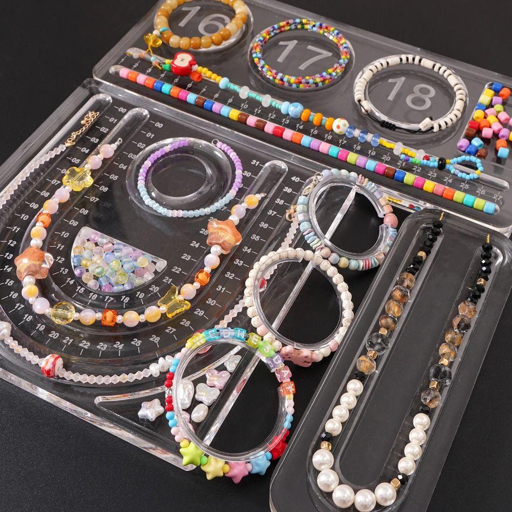Acrylic Bracelet Beading Board Multiple Grooves Bracelet Display Stand Jewelry Organizer