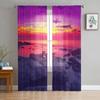 Seaside Beach Sunset Dusk Modern Tulle Curtains For Living Room Bedroom Home Kitchen Window Sheer Curtains