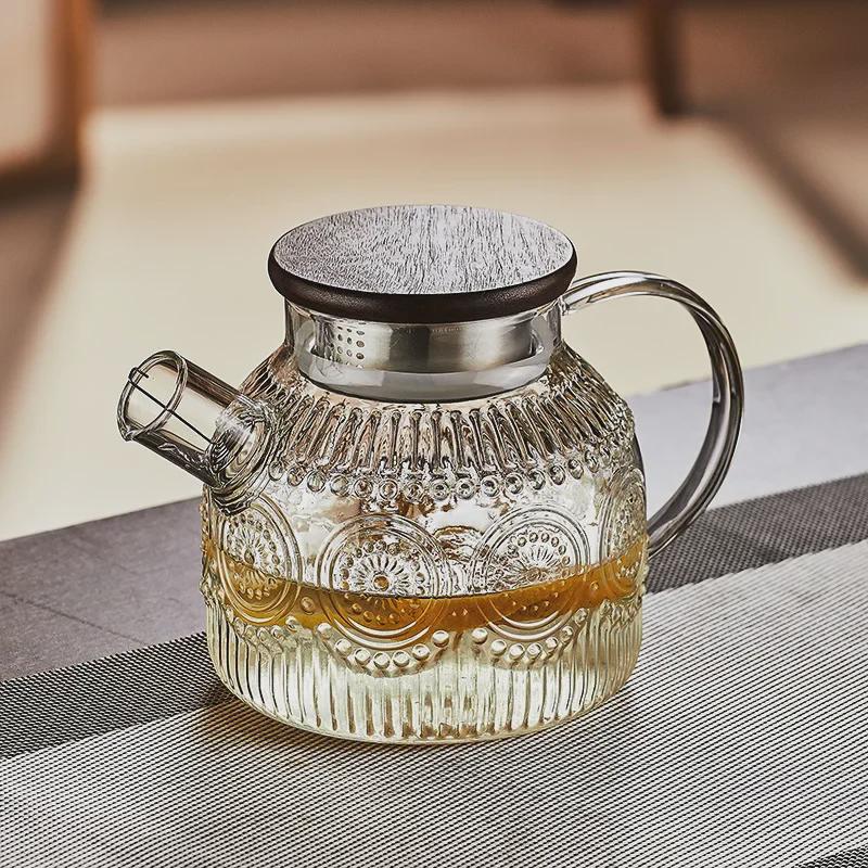 Стеклянный термостойкий чайник для холодной воды Lux Glass с ручкой - креативный чайник большой емкости для дома или гостиной