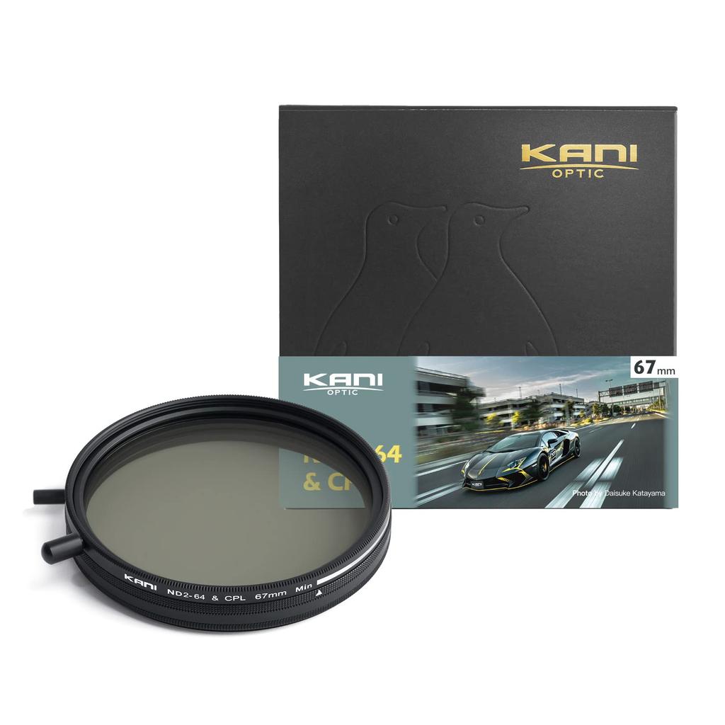 KANI 67mm Variable ND Filter Maximum 6 Stops of Light Detachable Adjustment Suppresses unevenness at high Low 812650 ND2-64 + CPL, Reduction,