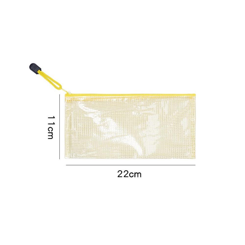 Waterproof Pen Bag PVC File Bag Multipurpose Mesh Zipper Pouch Students