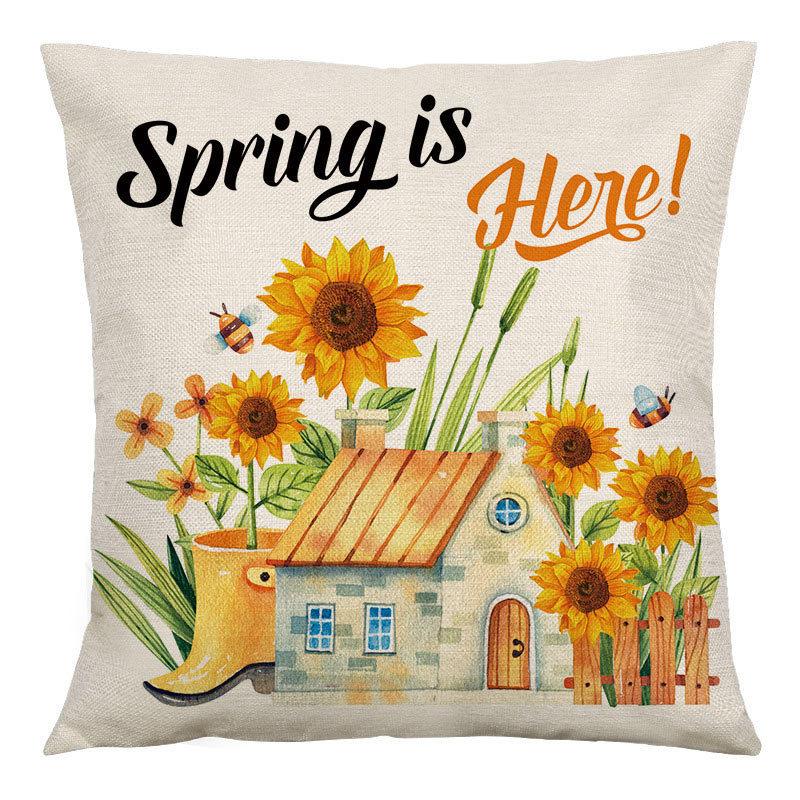 Pillow Cover Nordic Ins Pillow Summer Yellow Lemon Square Print Pillow Cover Cushion