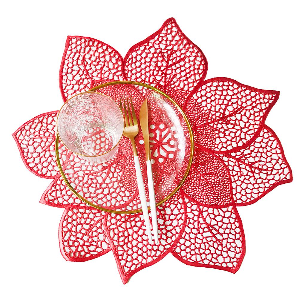Hollow Flower Placemat Table Mat Cup Plate Pad Coaster Anti-skid Holiday Decor AVE