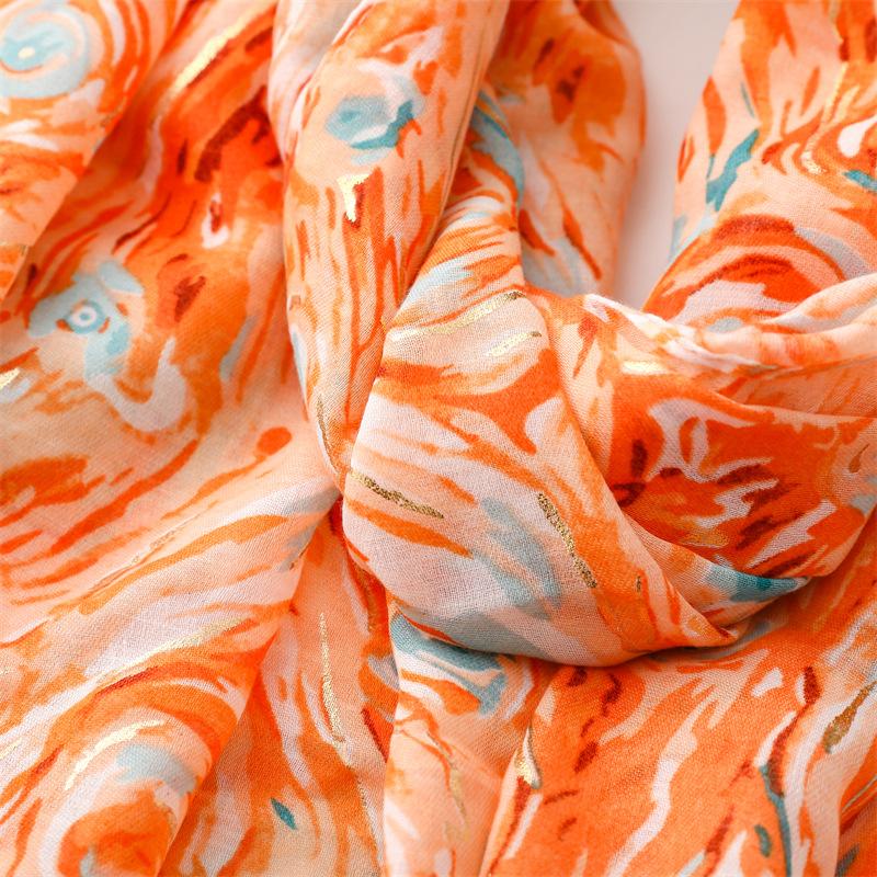 180*88cm Lightweight Scarves for Women Starry Sky Pattern Scarf Shawls Sunscreen Head Shawls Cotton Feeling Scarves and Wraps for Summer Shawl