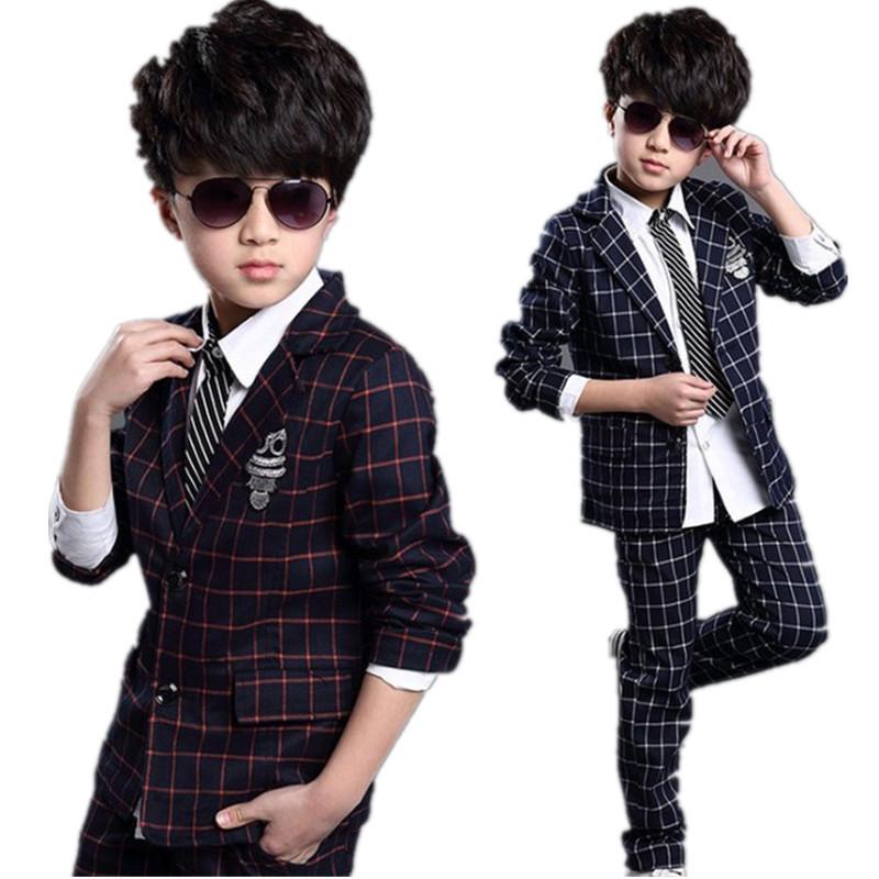 Костюм для мальчиков, детский костюм из двух предметов в британском стиле джентльмена, костюм для мальчика, куртка + брюки, детская одежда