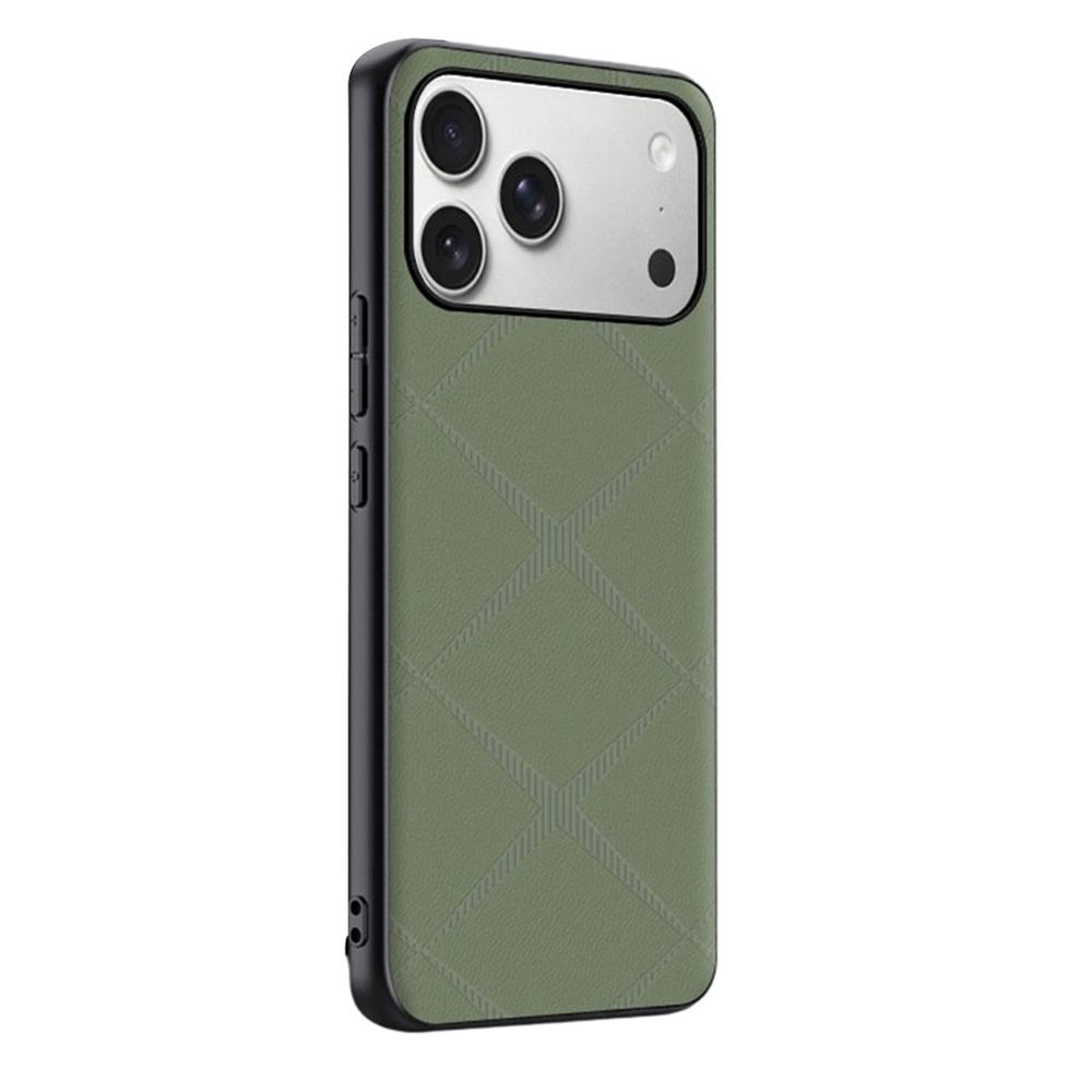 For iPhone 17 Pro Max Case X-Patterned TPU PU Leather PC Anti-Drop Phone Cover