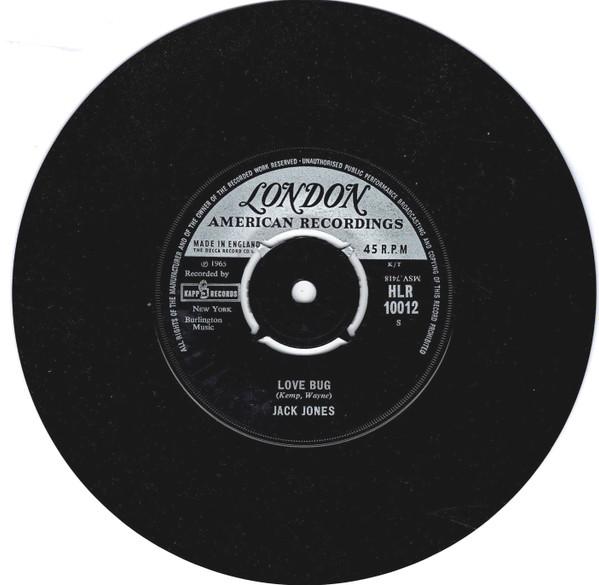 7-дюймовая пластинка ДЖЕК ДЖОНС - Love Bug / And I Love Her HLR10012 London Records, 1965 UK Блюз Б/У