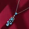 Luxury Pendants Necklaces For Women S925 Sterling Silver Blue Diamond Female Pendant Fine Jewelry Ladies 40cm Necklace Pendant