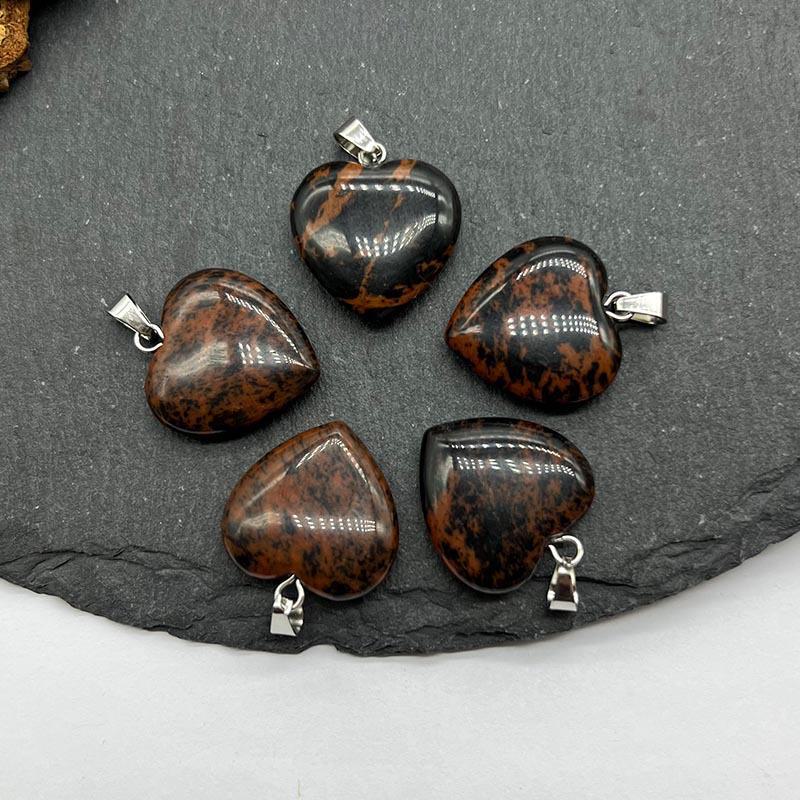 Ожерелье с подвеской из натурального хрустального камня в форме сердца, аксессуары - Ювелирные изделия с подвеской Love