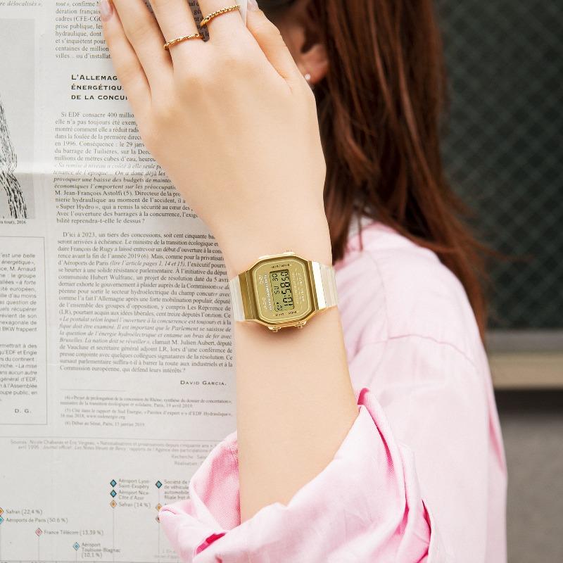 Casio Мужские кварцевые часы с будильником, водостойкие, из смолы A168XESG-9A