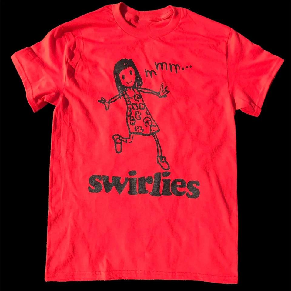 Футболка Swirlies Band Красная Хлопок Для мужчин Женщин S До 4XL QT811 Унисекс Футболка