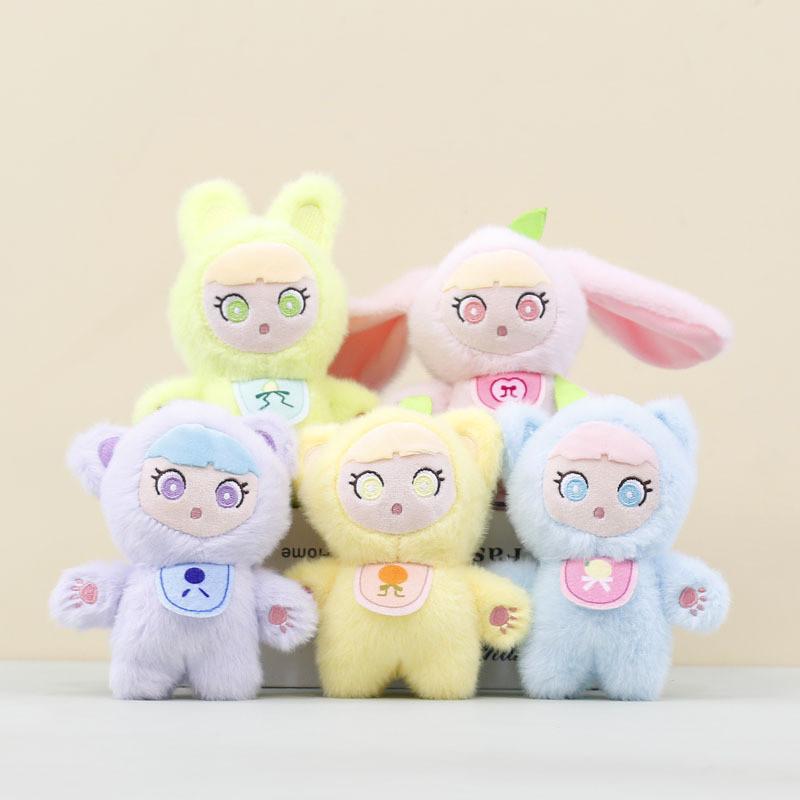 Bunny Transformative Plush Keychain Cartoon Dress Up Rabbit Toy And Keyring