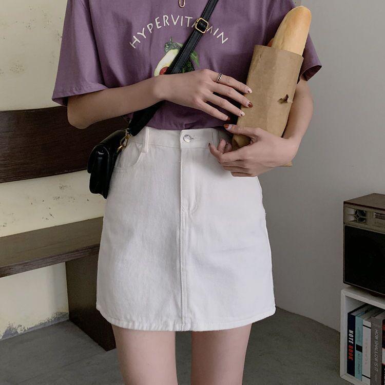 Летняя корейская ретро джинсовая миди-юбка с высокой талией для женщин - облегающая бедра, приталенная А-силуэта