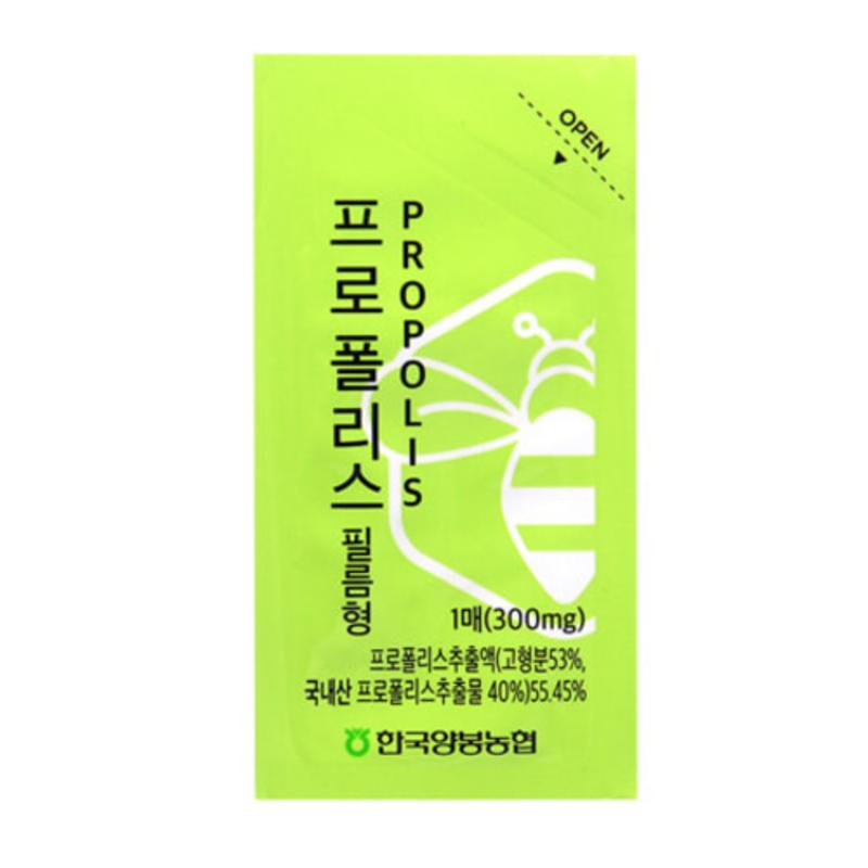 Корейский пчеловодческий кооператив прополис пленочного типа питательные вещества, полезные для горла 20 листов x 3 коробки