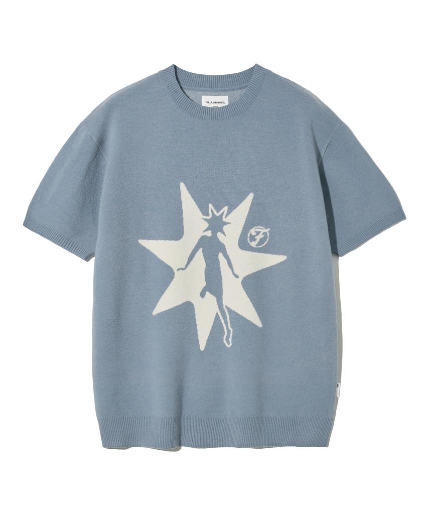 FILLUMINATE Star Graphic Half Knit - Light Blue